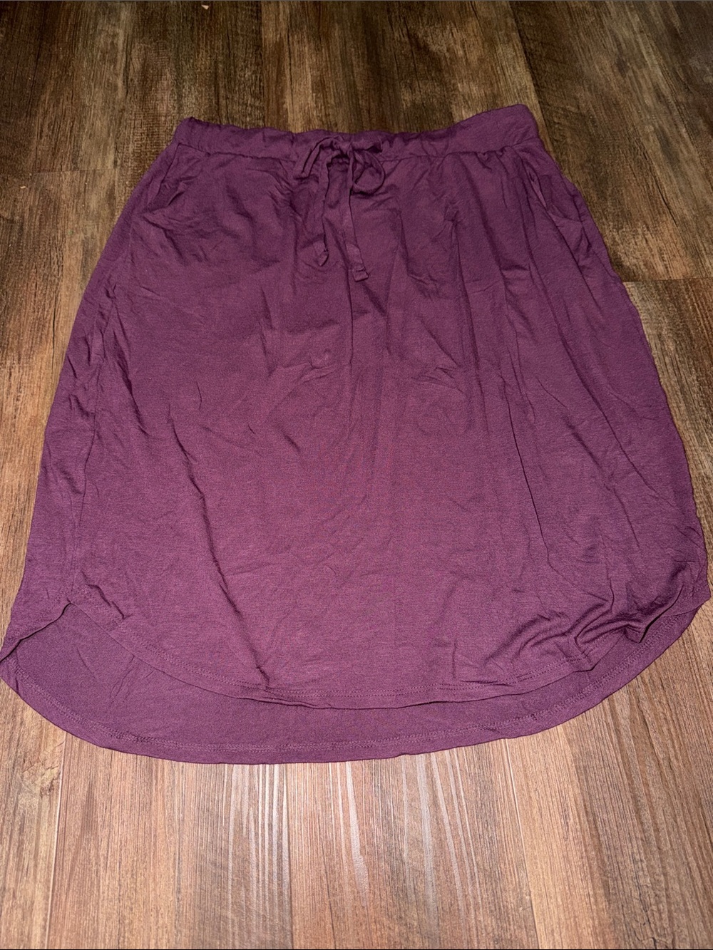 Zenana Purple Eggplant Midi drawstring Skirt NWT size 2X